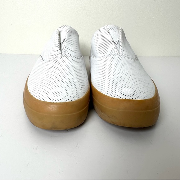 HUF Dylan White Perforated Leather Slip On Skate Shoes - Picture 4 of 12